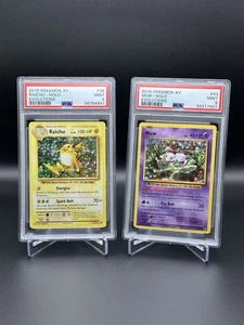 2016 Pokemon XY Evolutions Mew & Raichu Holo Card 53/108 PSA 9 - Picture 1 of 5