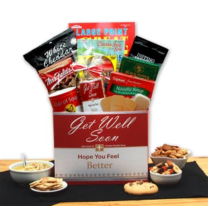 Caja de regalo de sopa de fideos de pollo Get Well - canasta de ponte bien pronto - ponte bien pronto gif - Imagen 1 de 1
