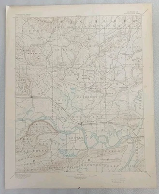 MAPA TOPOGRÁFICO ANTIGUO ORIG MORRILLTON ARKANSAS ESTUDIO GEOLÓGICO 1894 USGS Foto 1 de 4