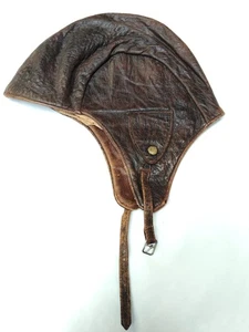 Gorra de piloto de cuero de colección escasa gorra de cuero con solapas para auriculares -AF - Imagen 1 de 11