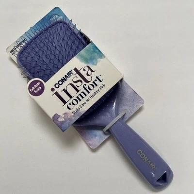 Cepillo de pelo Conair Insta Comfort exfoliación de cuero cabelludo 86733 púrpura 9x3 pulgadas Foto 1 de 4