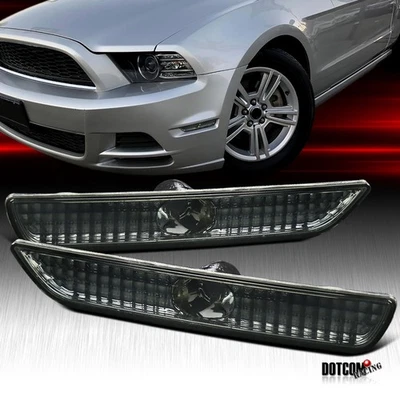 Fit 2010-2014 Ford Mustang Smoke Bumper Signal Lights Side Marker Lamps L+R - Изображение 1 из 4