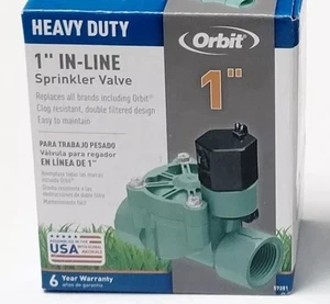 Orbit 1" SPRINKLER VALVE In-Line 57281 Heavy Duty Lawn Irrigation 57281-20C rB - Picture 1 of 5