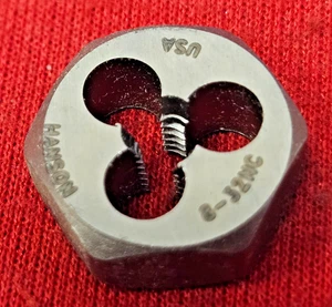 8-32 X 5/8 Hex Die Hanson 6124 Carbon Steel SAE USA RH Rethreading 8/32 SMALL! - Picture 1 of 8