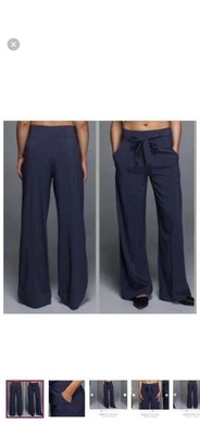 Nuevo Lululemon Mujer Negro Pierna Ancha Cinturón Corbata Pantalones Azul Marino Talla 10  Foto 1 de 4