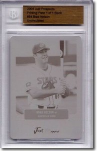 2004 Brad Nelson Rookie Printing Press Plate RC BGS 1/1