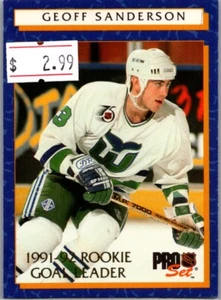1992-93 Set professionale Rookie Goal Leaders Geoff Sanderson Hartford Whalers #11 - Foto 1 di 2
