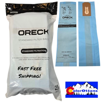 25 Pk Oreck XL 2000 8000 9000 Commercial Series Vacuum Disposable Bags AK11125 - Image 1 of 4