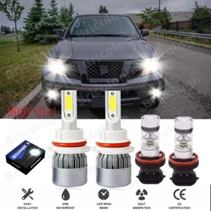 For Nissan Frontier 2005-2018 4-Side High/Low Beam LED Headlight Fog Light Bulbs - Picture 1 of 12