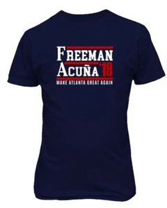 Ronald Acuna Jr Freddie Freeman Atlanta Braves 2019 Men's T-shirt - Picture 1 of 3