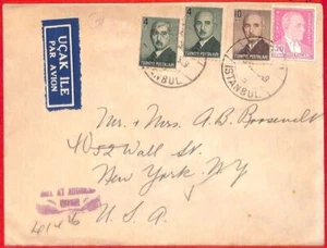 aa2097 - TURKEY - POSTAL HISTORY - AIRMAIL COVER to USA - 1949 - Picture 1 of 1
