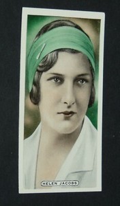 1935 ARDATH CIGARETTES CARD TENNIS CELEBRITIES #40 HELEN JACOBS USA US OPEN