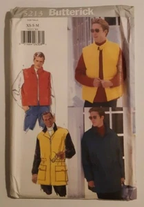 BUTTERICK #5213 MEN'S SIZES 30-32, 34-36, 38-40 VEST & JACKET PATTERN UNCUT - Picture 1 of 4