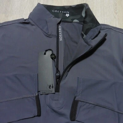 GREYSON Mens S SMALL TATE MOCKNECK 1/4 ZIP PULLOVER STINGRAY GREY GOLF MCLSCK94 - Image 1 of 4