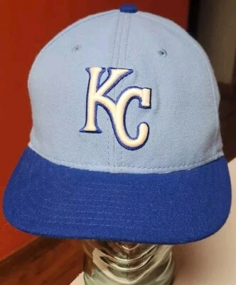 Kansas City Royals Light Blue New Era 59FIFTY Fitted Hat 7 1/8 Cap USA VTG MLB - Image 1 of 4