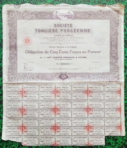 Dépt 13 Marseille Domaine de la Mure & Paris - Déco Ste Foncière Phocéenne 1929 - Picture 1 of 1