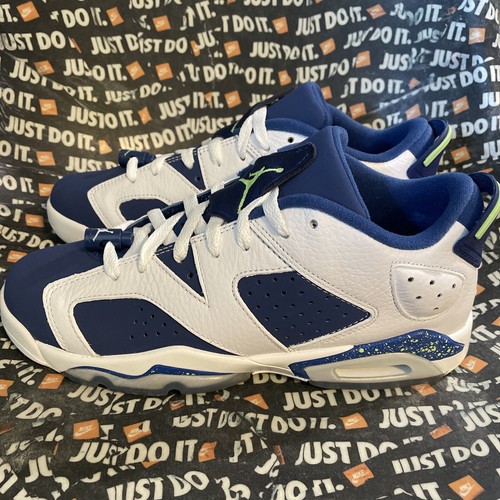 Scarpe da basket Youth 7 W8.5 Nike Air Jordan 6 retrò basse verdi Ghost 768881 106