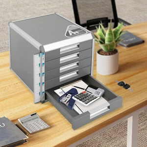 Aluminum Alloy File Organizer Lockable Drawer Organizer Desktop Drawer Organizer - Picture 1 of 19