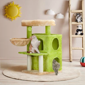 33 inch Cat Tree Cat Tower for Indoor Cats, Cat Activity Center Play House - Picture 1 of 15