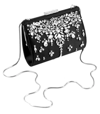 BADGLEY MISCHKA ADELE jeweled front embellishment shoulder strap w/Gift Box New - Image 1 of 4