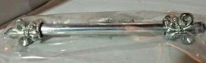 Carpe Diem hardware Charlemagne platinum 6" long Pole Fluer de Lis New - Picture 1 of 7