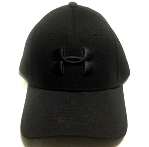 UNDER ARMOUR GOLF HAT L/XL Stealth Black Stretch Fit Baseball Cap Fitted - Picture 1 of 5