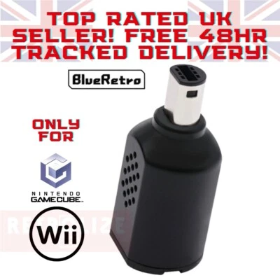 BlueRetro Wii Gamecube Wireless Bluetooth Receiver Black Wavebird Blue Retro UK - Image 1 of 4