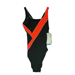 Aqua Sphere Womens One Piece Swimsuit NWT SZ 34/8 Black/Orange - Picture 1 of 5