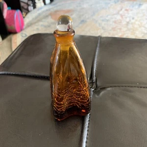 Vintage Glas Act Studio Amber Crackle Glas Parfüm Flakon mit Stopfen - Bild 1 von 5