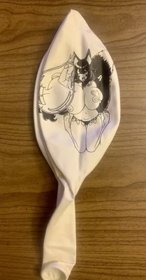 1x OC Foxy Kneel Bouncy K24 Print Longneck Balloon Looner 24” Inch Kalisan BWS - Image 1 of 4