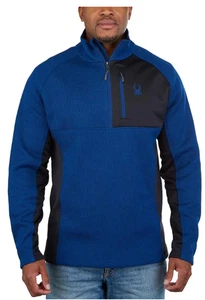 Spyder Half Zip Gait Knit Pullover Sweater Mens Large Blue New - Picture 1 of 13