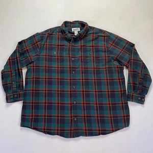 Duluth Trading Co Hemd Herren 2XL grün marine kariert Flanell Knopfleiste Relaxed Fit - Bild 1 von 13