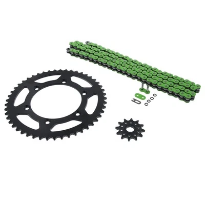 1996, 2000-2003 serve Suzuki RM125 verde O anel corrente e roda dentada preta 12/49 114L - Imagem 1 de 4