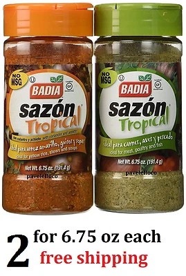 Badia Sazon Tropical Condimento 2 BOTELLAS (6,75 OZ CADA UNA) FRESCAS Foto 1 de 4