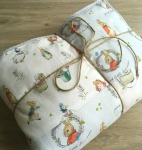 Peter Rabbit Handmade Patchwork Cot/Pram Quilt Pastels UK Handmade - Picture 1 of 10