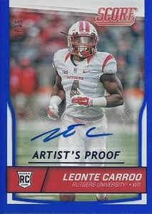 2016 Score Leonte Carroo AUTO RC #/35 Miami Dolphins Rutgers - Picture 1 of 2