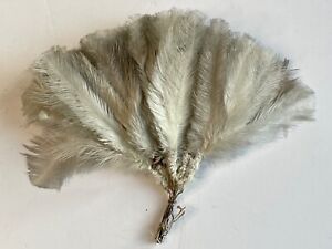 VTG 40'S-50'S FEATHERS PLUMES MILLINERY FASCINATOR HAT ACCESSORY GRAY BUNCH