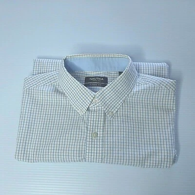 Nautica Men's 17 32/33 Dress Shirt Plaid Classic Fit Collared  - Image 1 of 4
