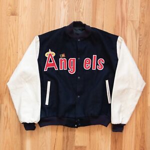 Vintage Anaheim California Angels Chalk Line Wool Letterman Varsity Jacket Large