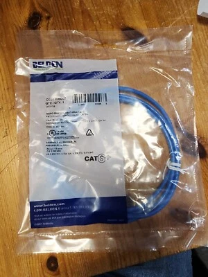 BELDEN CAT6+ Patch Cord, Bonded-Pair, 4 Pair, 24 AWG Solid, CMR, Blue, 7 ft. - Image 1 of 3