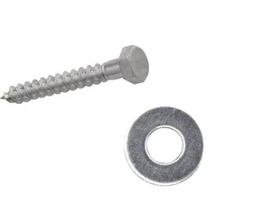 M12 (12 mm) DURCHMESSER ZINK SECHSKANT COACH SCHRAUBE & UNTERLEGSCHEIBE - LÄNGE VON 40 mm bis 200 mm - Bild 1 von 1