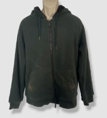 $278 John Varvatos Para hombres Verde Trenton Sherpa Cremallera Sudadera con Capucha Suéter Talla L Foto 1 de 4