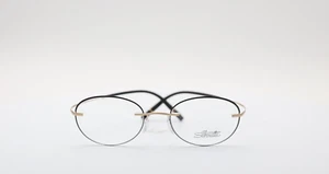 Silhouette 5518 FZ 7530 Accent Ring Oval Black Gold Women Eyeglasses 50mm - Picture 1 of 7