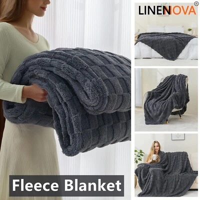 Soft Luxury Large Warm Coral Fleece Throw Blanket Sofa Bed Standard Oversize NEW - image 1 of 4
