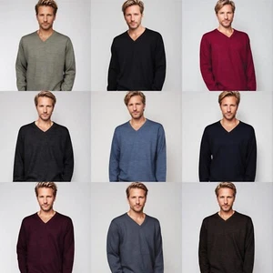 Ansett Superwash Machine Washable Pure Wool V Neck Jumper Pullover Knit Knitwear - Picture 1 of 19