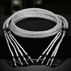 8 Awg HiFi Speaker Wire Cable Silver Plate 8N OCC Carbon Fiber Banana Spade Cord
