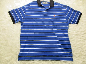 U.S. Polo Assn. Men Size XL Extra Large Shirt Short Sleeve Blue Striped Polo - Picture 1 of 13