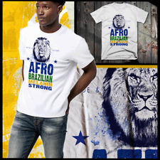 Afro Brazilian T-Shirt Afro Latino Pride Brazil Afro Latin Lion Cotton Tee