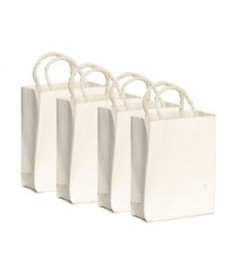 Dolls House 4 White Paper Shopping Bags Miniature Grocery Shop Store Accessory