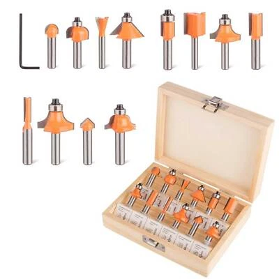 HM-Fräser Set 12 tlg Schaft 8 mm für Heimwerker DIY-Projekte Holzbearbeitung